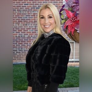 White House Black Market Black Teddy Jacket